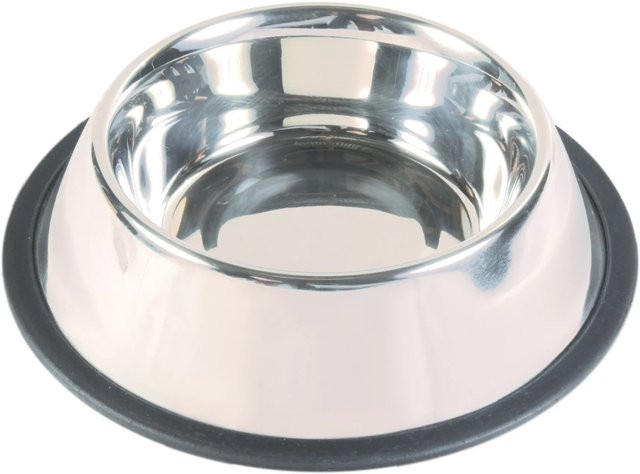 Jollypaw Edelstahlnapf mit Gummiring in Silber, Durchmesser: 23 cm - Bild 1