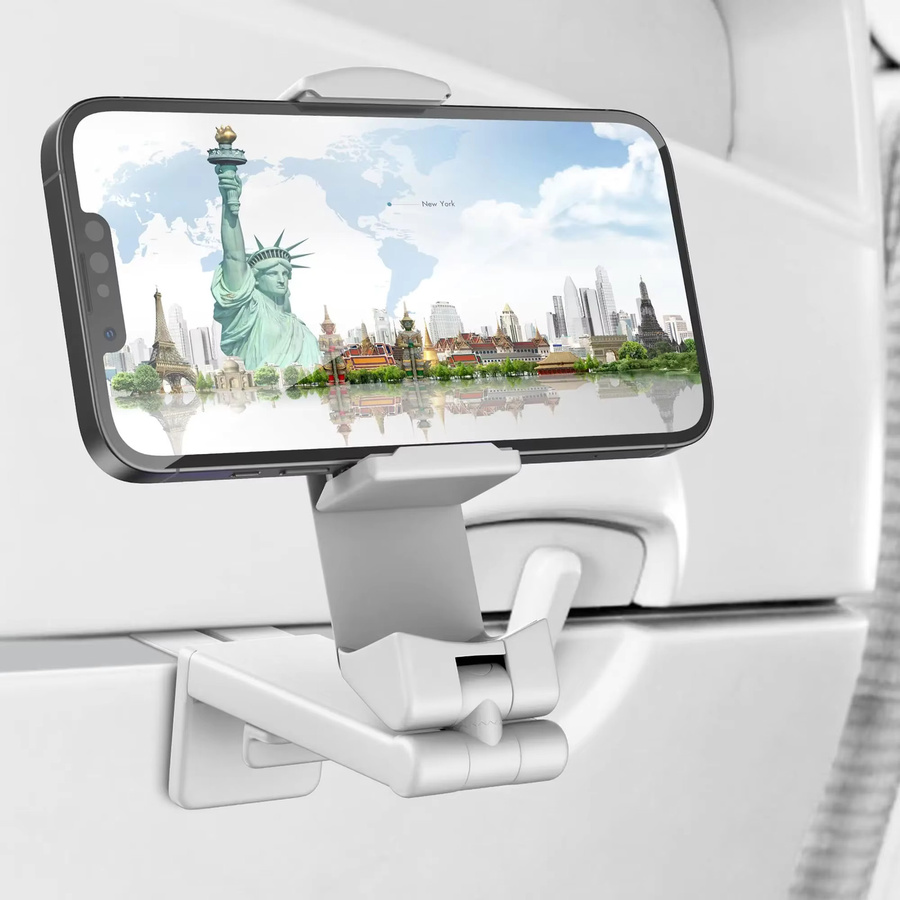 Universal Mount Flugzeug Handyhalter für Reisen, faltbarer und verstellbarer Telefonständer mit Schreibtischklemme in Grün - Bild 2
