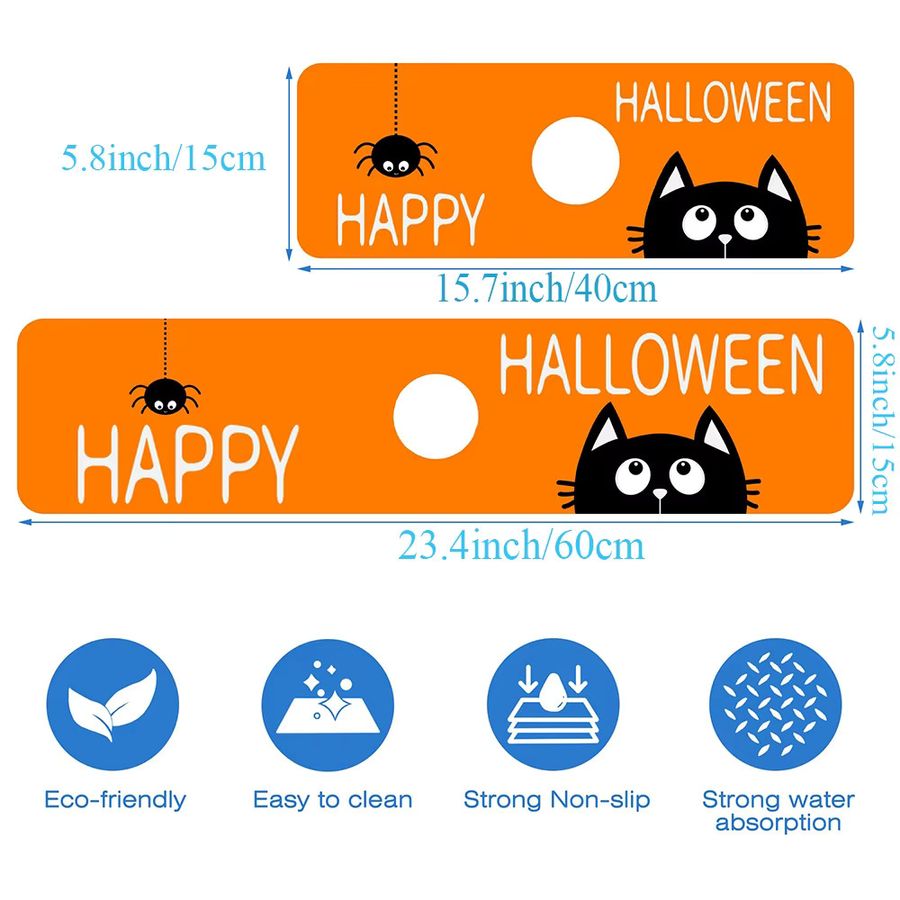 VIKAMA Küchenspüle Spritzschutz Matte mit schwarzer Halloween Katze, saugfähig und schnell trocknend - Bild 3