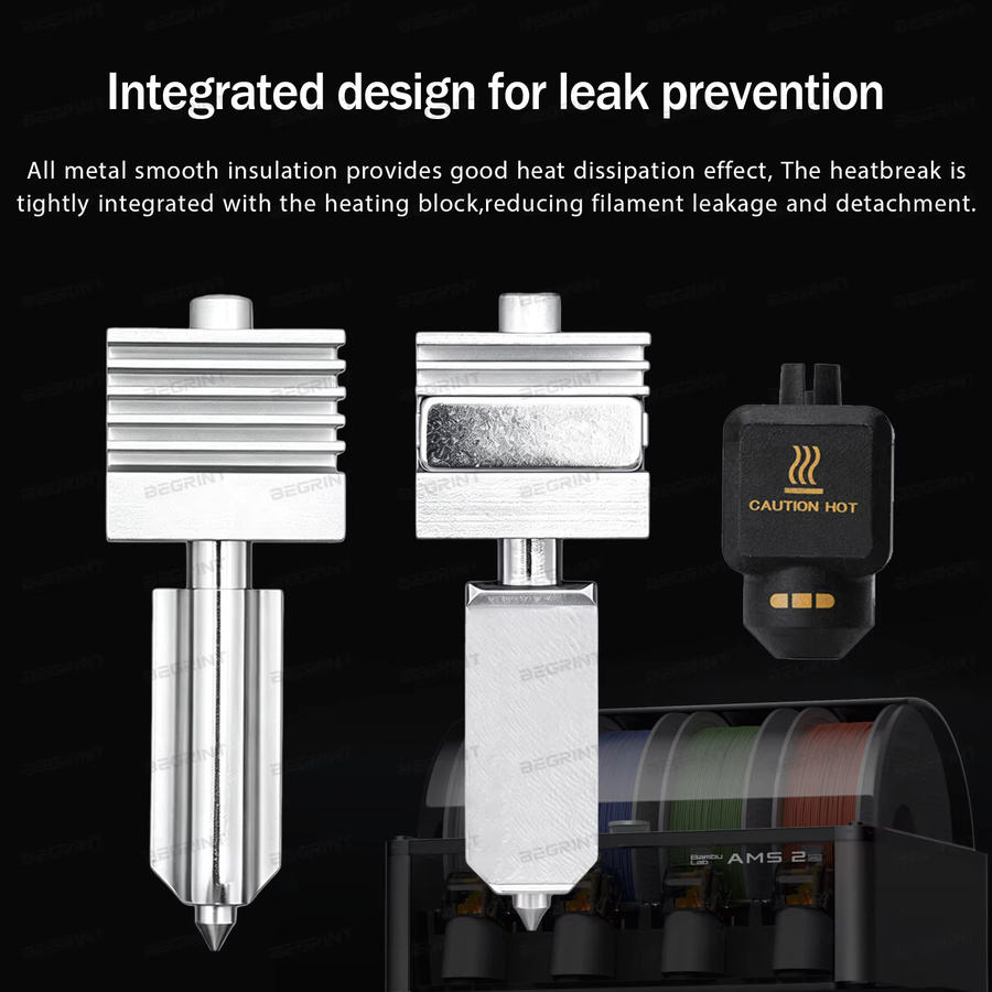 Sirol Gehärtete Stahldüse P2S X2D Hotend für Bambu Lab H2C H2S H2D 3D-Drucker in Silber - Bild 3