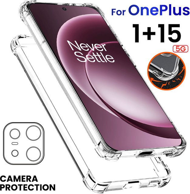 Transparente TPU-Softcover Schutzhülle für OnePlus 15 5G mit vergilbungssicherem Design und stoßfesten Airbags - Bild 1