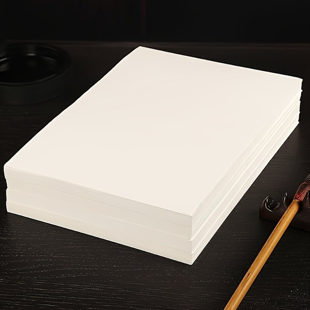 100 Blatt superdickes Reispapier in Weiß für Kalligraphie, traditionelle chinesische Malerei und Aquarellmalerei - Bild 1