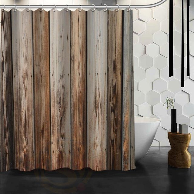 Baifenbai Home Furnishing Duschvorhang Der alte Wald aus wasserdichtem Polyester in Braun, B: 180 cm, H: 200 cm - Bild 1