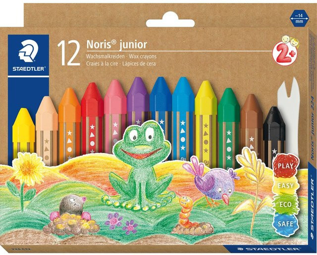 Staedtler Noris Junior Wachsmalkreide Set, 12 Farben, Mehrfarbig - Bild 1