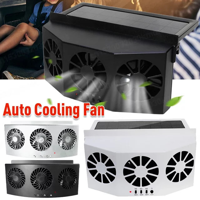 APWIKOGER Auto-Kühlventilator mit 3 Köpfen, elektrischer Solar-Lüfter für Vordersitz und Rücksitz in Fahrzeugen, LKWs und SUVs - Bild 1