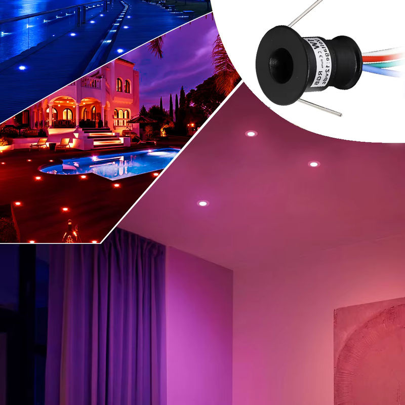 KPS Lucerna RGB Mini LED Strahler DC12V Dimmbar Multicolour Einbaustrahler für Hotel Party KTV und Bühne mit 15mm Ausschnitt - Bild 2