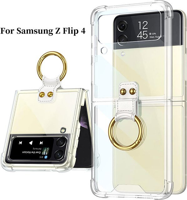 Stoßfeste Airbag-Ring-Handyhülle für Samsung Galaxy Z Flip 4 in Transparent - Bild 1