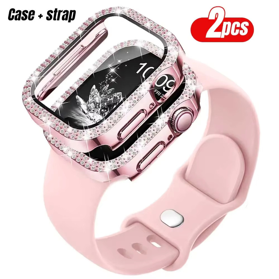 Uhrenarmband mit Displayschutzfolie, Silikon, Diamant, Starlight - Bild 1