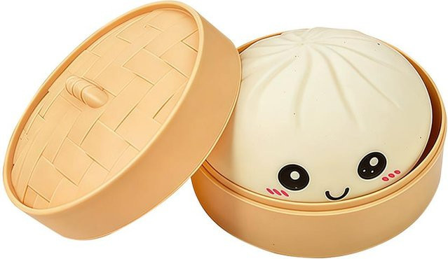 Mini Squishy Knödel, Realistisches Brötchen, Sensorisches Fidget Spielzeug, Buntes Glitzer Dampfbrötchen, Dekompressionsball, Kleines Quetschspielzeug, weiß - Bild 1
