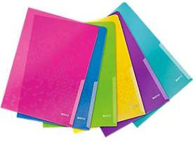Leitz Sichthülle Wow DIN A4, genarbt, Multicolor, 6 Stück - Bild 1