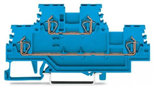 WAGO 279-504 Doppelstock-Durchgangsklemme 4mm Zugfeder Blau 50 Stück - Bild 1