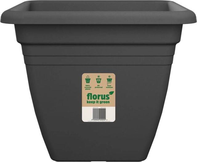 Florus Pflanztopf Mediterran Quadro in Anthrazit, B/T/H: 30 x 30 x 24 cm - Bild 1