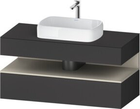 Duravit Waschtischunterschrank Qatego in Anthrazit mit integrierter LED-Beleuchtung und Schubladen, B/T/H: 120 x 55 x 60 cm - Bild 1
