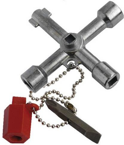 VBW Schaltschrankschlüssel aus Zinkdruckguss mit 1/4 Zoll Aufnahme in Silber - Bild 1
