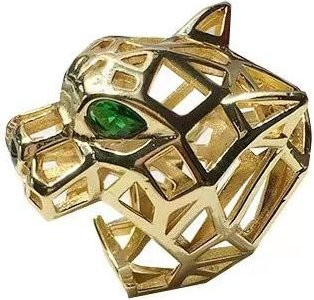 Global Finds Tigerkopf-Ring, Kupfer, Gold, Kristall, Damen, Size 6 - Bild 1