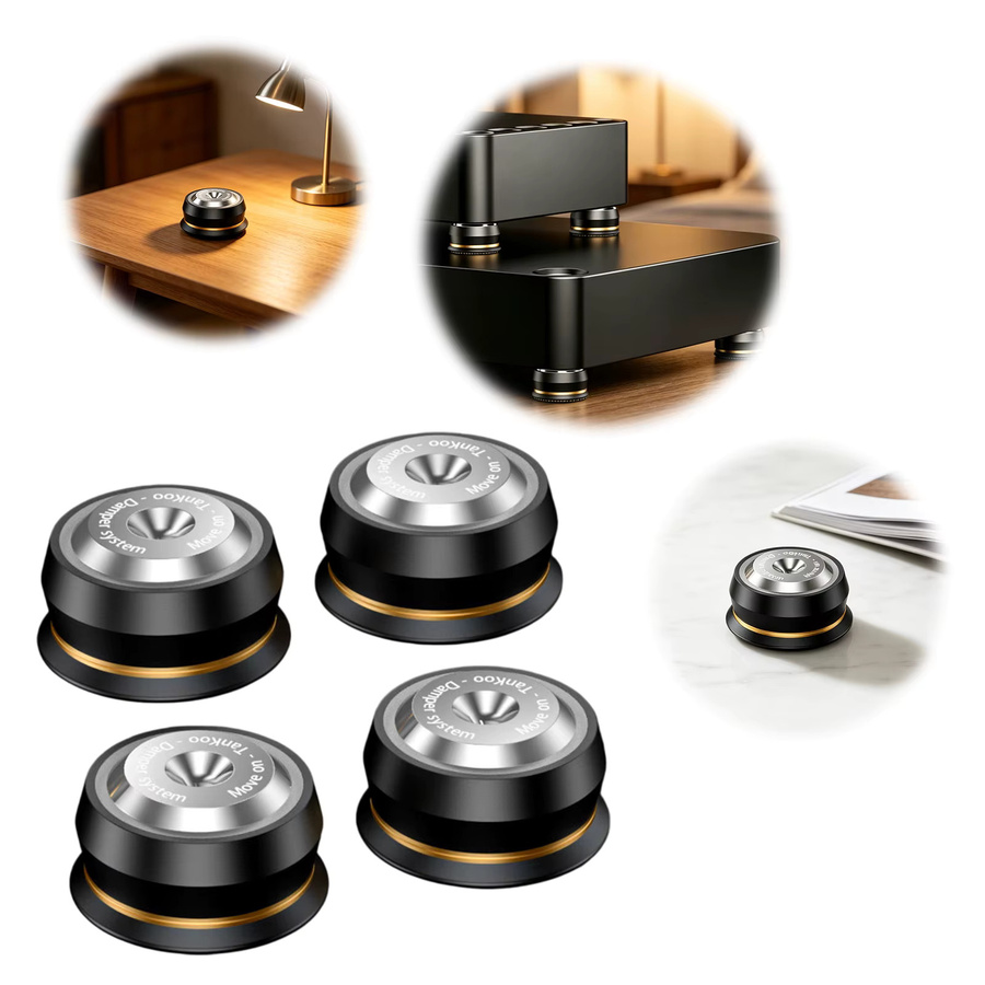 APWIKOGER Lautsprecher-Spikes Anti-Schock-Füße aus Edelstahl in Silber, Universal Audio-Isolationsfüße für Subwoofer, CD, DVD, Verstärker und Plattenspieler - Bild 4