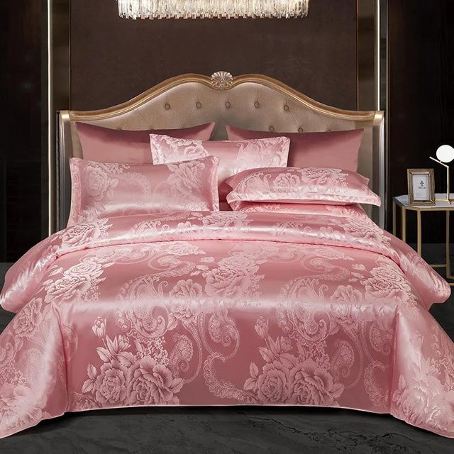 Bin Chi Textiles Jacquard-Bettwäscheset aus Satin in Pink, B/H: 220 x 240 cm oder 180 x 220 cm - Bild 1
