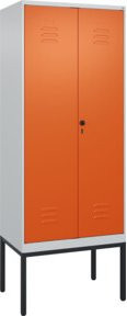 C+P Spind Classic PLUS Schwarz-Weiß-Spind mit 2 Abteilen, Farbe: Grau und Reinorange, B/H/T: 80 x 212 x 50 cm - Bild 1