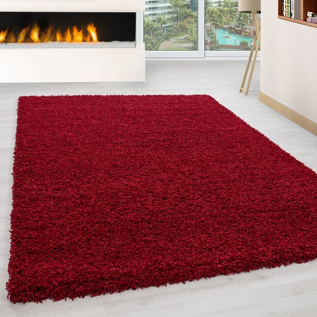 Hochflorteppich RHEIN von Kadima Design, einfarbig, Rot, B: 200 cm, T: 290 cm - Bild 1