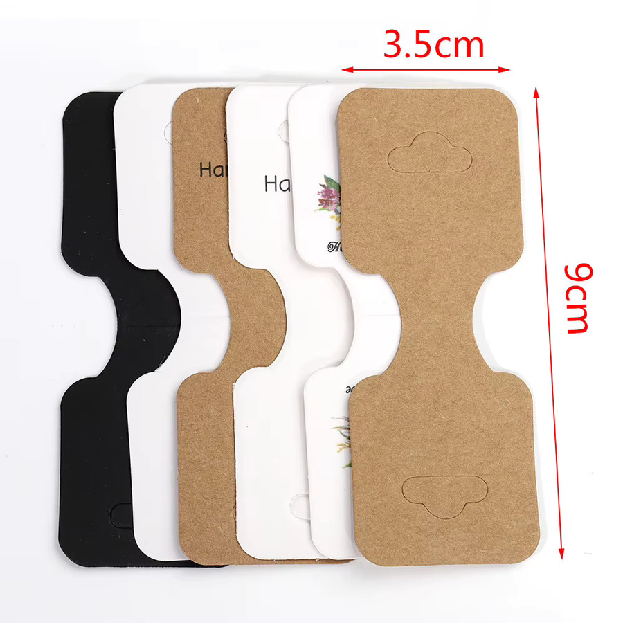 Vikbara Kraftpapierkarten für Schmuck-Display, 50 Stück, B: 9 cm, H: 3,5 cm, ideal für Halsketten und Armbänder als Verpackungskarten oder Preisschilder - Bild 3