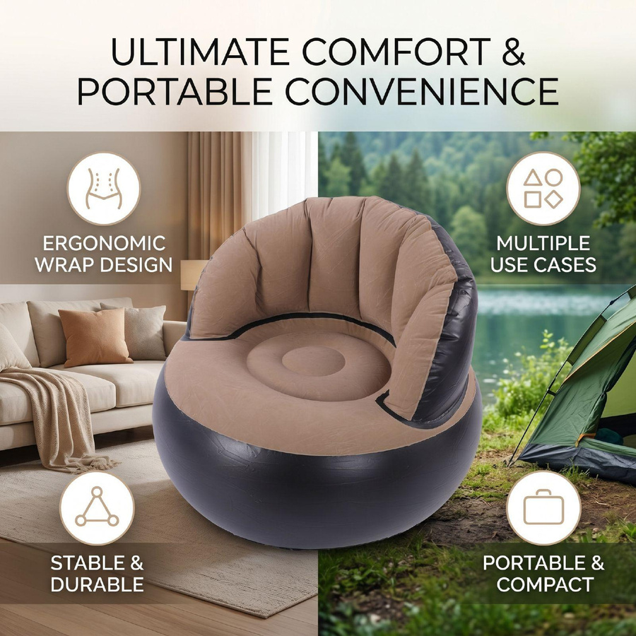Aufblasbares Sofa Type 3 mit ergonomischem Design, faltbar und tragbar für draußen - Bild 2