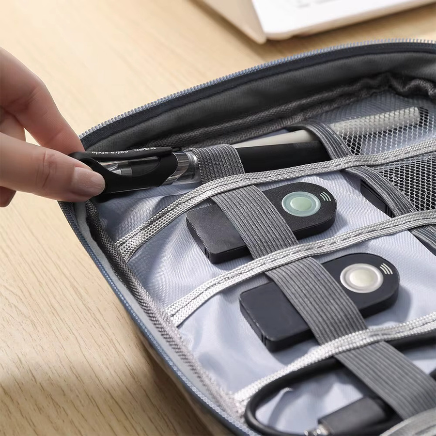 QUERPXAF Multifunktionaler wasserdichter digitaler Organizer in Grau mit großer Kapazität und USB-C Anschluss für Reise-Aufbewahrung von Ladegeräten, Kopfhörerkabeln und Datenleitungen - Bild 2