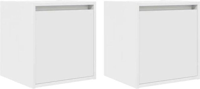 vidaXL Wand-Nachttische 2er-Set Weiß B/T/H: 38 x 34 x 40 cm - Bild 1