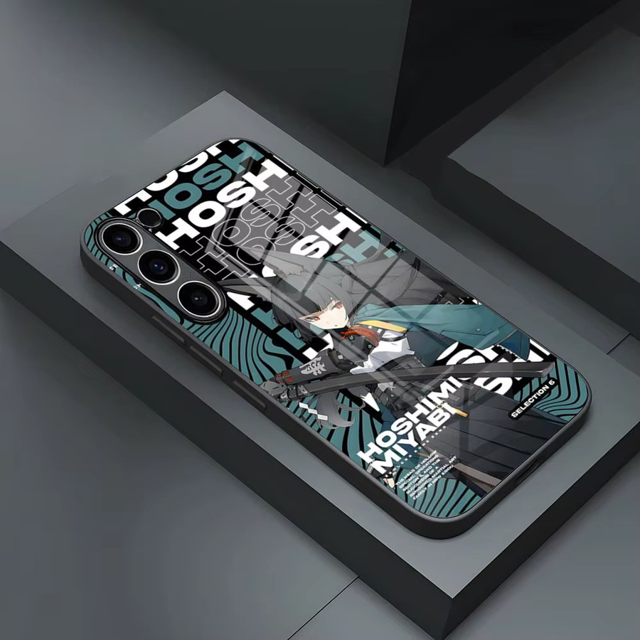 Zenless Zone Zero Miyabi Hoshimi Handyhülle mit Glasabdeckung für Samsung Galaxy S24 Ultra S23 FE S22 S21 S20 Plus A54 A34 A24 A53 in Schwarz und Multicolour - Bild 2
