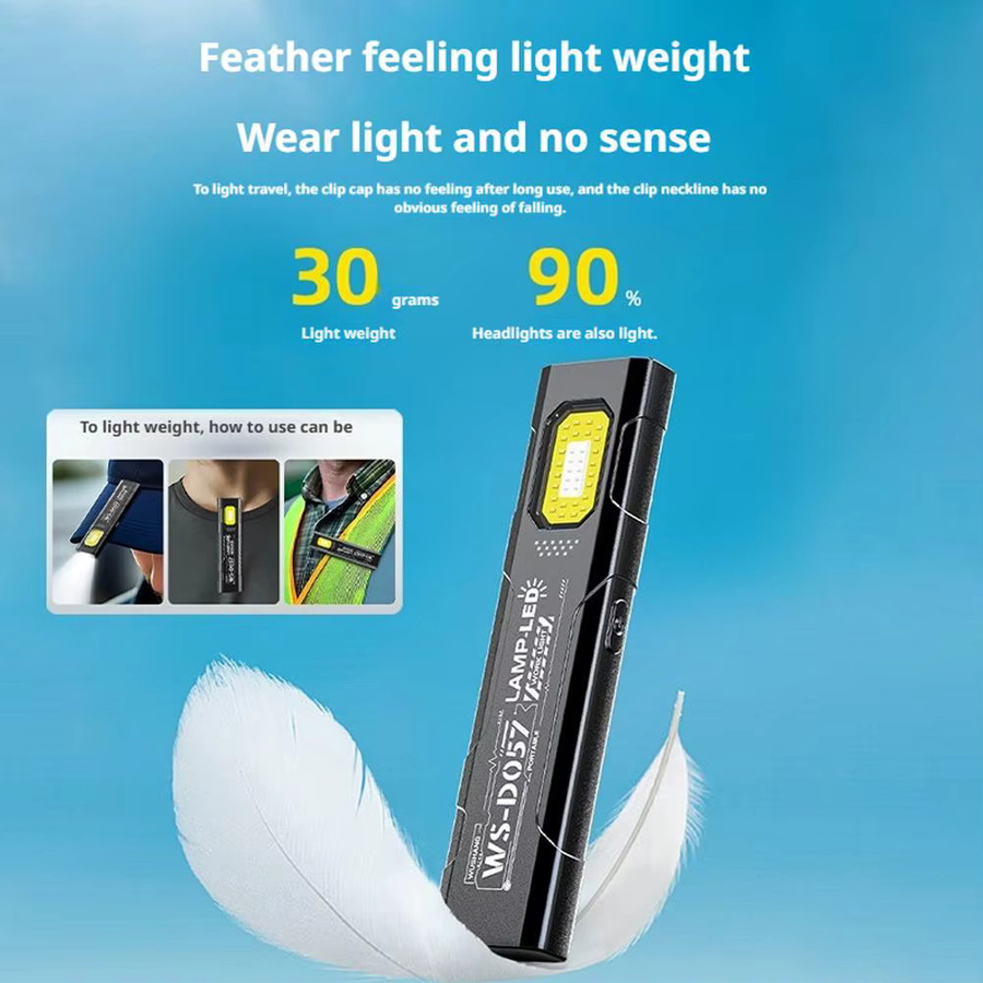KDULIT LED COB Taschenlampe mit 600LM, wiederaufladbare Mini Taschenlampe mit Magnet und Flutlicht in Schwarz - Bild 3