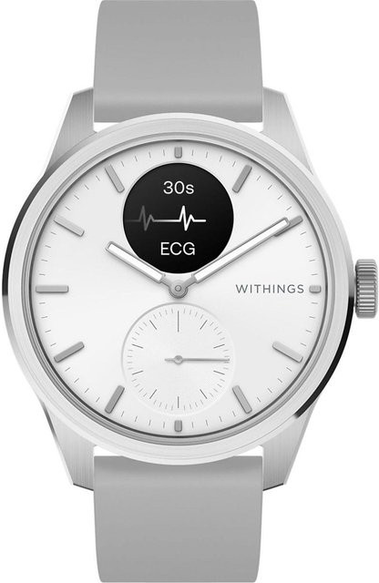 Withings ScanWatch 2 Smartwatch, 42 mm, Pearl White, Edelstahl, Silikon, Unisex - Bild 1