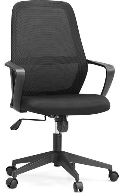 MyBuero Home Office Bürostuhl Explorer in Schwarz mit Stoff und Netzstoff, inklusive Armlehnen und Rollen - Bild 1
