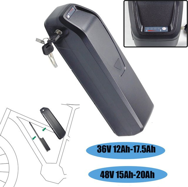 Lithium-Ionen-Akku für Elektrofahrräder in Schwarz, kompatibel mit Voltsteed V8 Pro, Hitway Colorway BK15 BK27 und Ridstar Q20 - Bild 1
