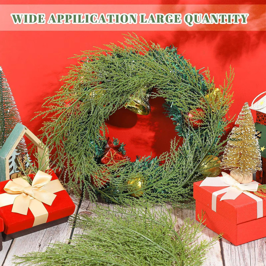 Yusheng Künstliche Kiefernnadeln aus Kunststoff für Weihnachtsdekoration und DIY-Projekte, Grün, 10 Stück - Bild 2