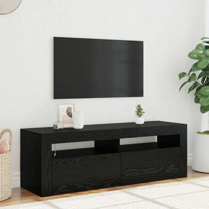 Vidaxl TV-Schrank Modern Minimalistisch in Schwarz aus Holzwerkstoff B/T/H: 120 x 35 x 40 cm - Bild 1