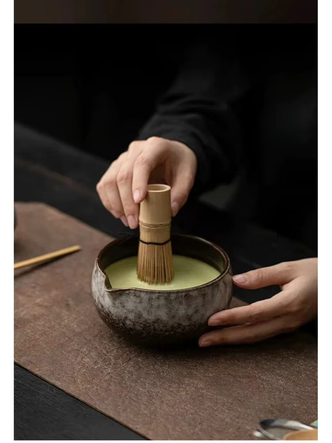 PINNY Matcha-Teeset 8-teilig aus Keramik und Bambus in Blau mit Geschenkbox für die japanische Teezeremonie - Bild 2