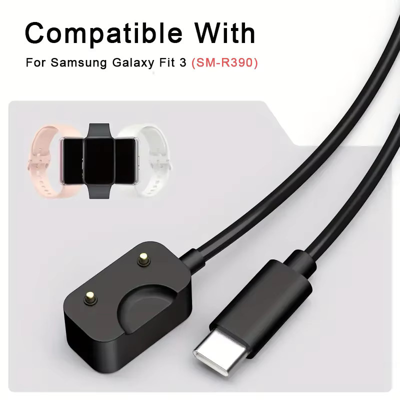 Samsung USB-C Ladekabel mit Dock-Adapter für Galaxy Fit 3 (SM-R390), Schwarz, 100 cm - Bild 4