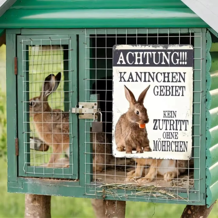 Retro Wanddekoration CIFBUY Metallschild No Trespassing mit Kaninchen Motiv, Weiß, B: 30 cm, H: 20 cm - Bild 3