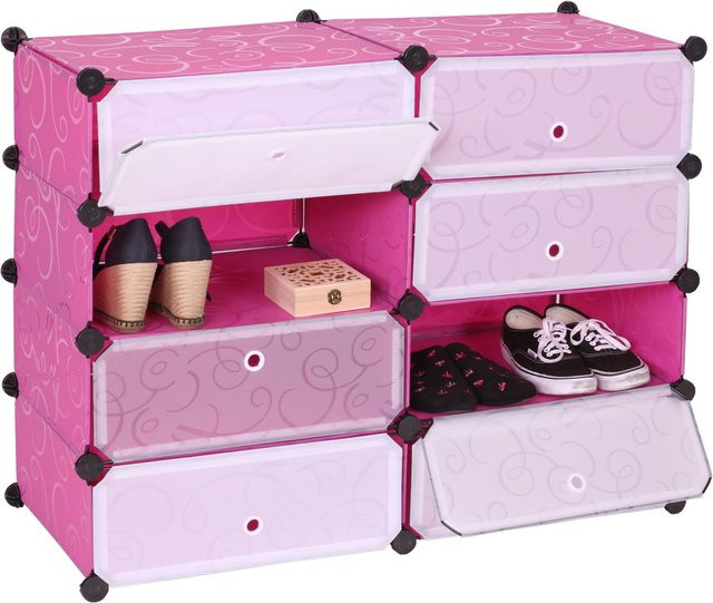 Schuhschrank MCW-B66 mit 8 Fächern in Pink, B/T/H: 73 x 36 x 92 cm - Bild 1