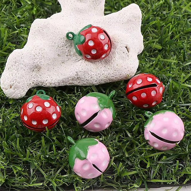 Ywbeads Erdbeerform Jingle Bells, Kupfer, Charms - Bild 1