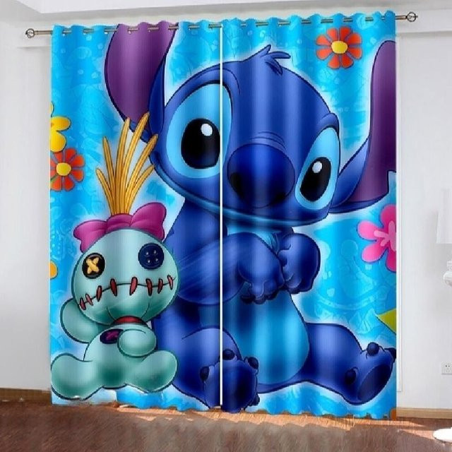 DewBloom Verdunkelungsvorhänge für Kinder mit 3D-Cartoon-Motiv Scarecrow, Blau, Breite: 132 cm, Höhe: 160 cm - Bild 1