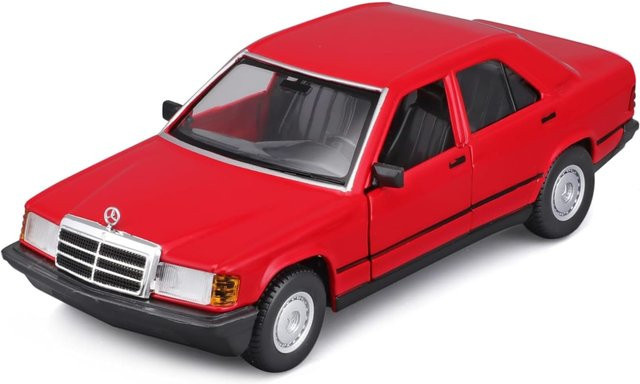 Bburago Mercedes 190E '87, Modellauto, Rot, Maßstab 1:24 - Bild 1