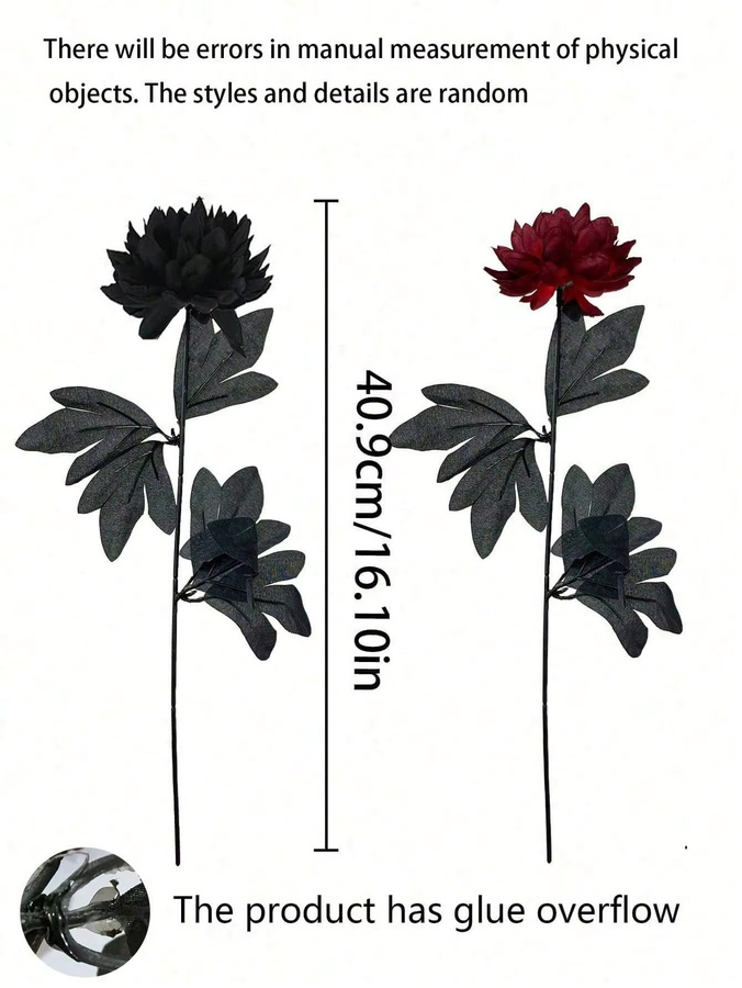 Uflower Künstliche Dahlien Bouquets aus Seide in Schwarz und Rot für Hochzeit, Party und Tischdekoration - Bild 4