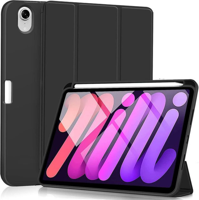 eSTUFF MIAMI Folio Etui für Apple iPad Mini 6 in Schwarz mit 2 Stand-Modi - Bild 1