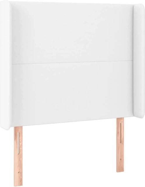 vidaXL LED Kopfteil in Weiß aus Kunstleder mit integrierter Beleuchtung und USB-Ladeanschluss, B/T/H: 93 x 16 x 118/128 cm - Bild 1