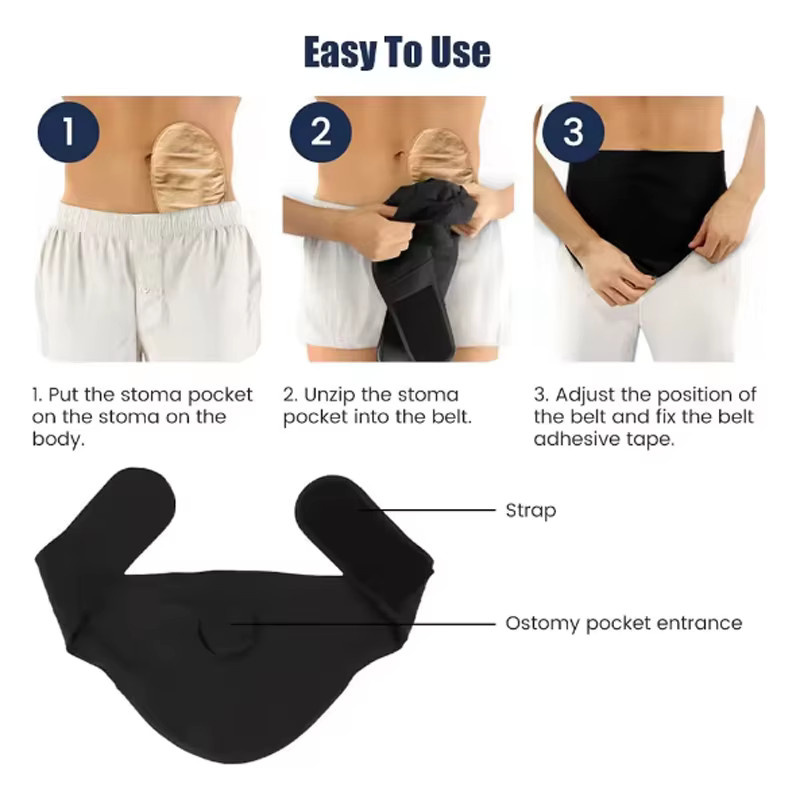 Stomabeutel Schutzhülle mit sicherem Riemen, Unisex, wiederverwendbar - Bild 6