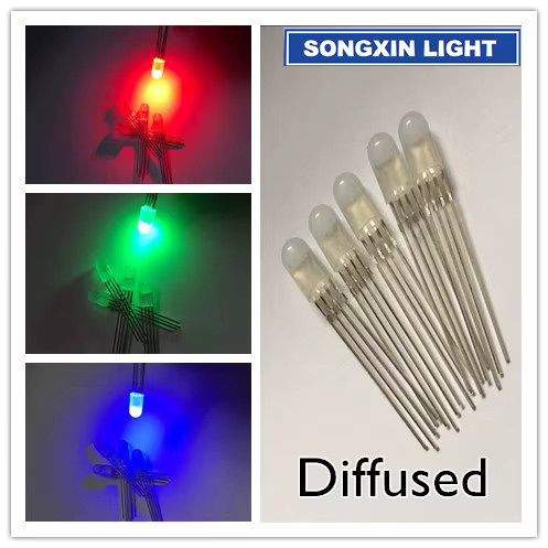 10 Stück RGB LED Diffuse 5mm Runde 4-Pin Dioden mit Gemeinsamer Kathode in Rot Grün Blau - Bild 3