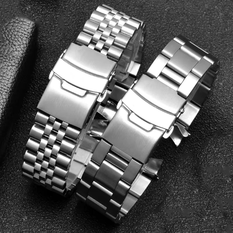 olevo Uhrenarmband Edelstahl, Silber, Herren, 20 mm, 22 mm - Bild 2