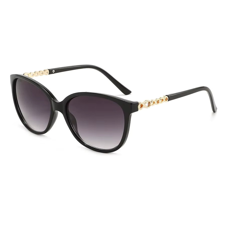 TWOOO Cat-Eye Sonnenbrille für Damen, Vollrand, Plastic, Gold, Black - Bild 5