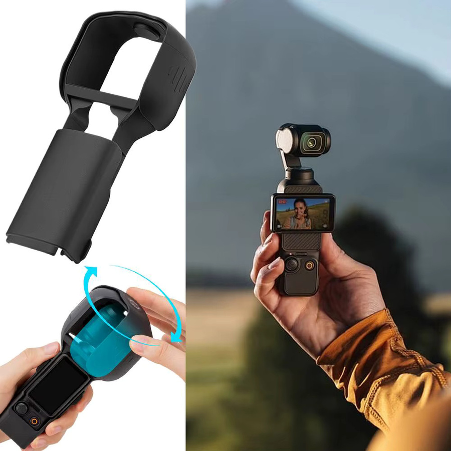DJI Pocket 4 Snap-On Schutzhülle mit integriertem Gimbal-Schutz und Desktop-Ständer in Schwarz - Bild 5