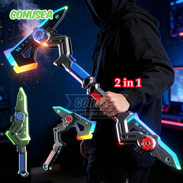 CONUSEA Lichtschwert-Spielzeug AXE Leuchtstab, 2-in-1 Schwert-Spielzeug, Fantasy, Kunststoff, Bunt / Mehrfarbig - Bild 1